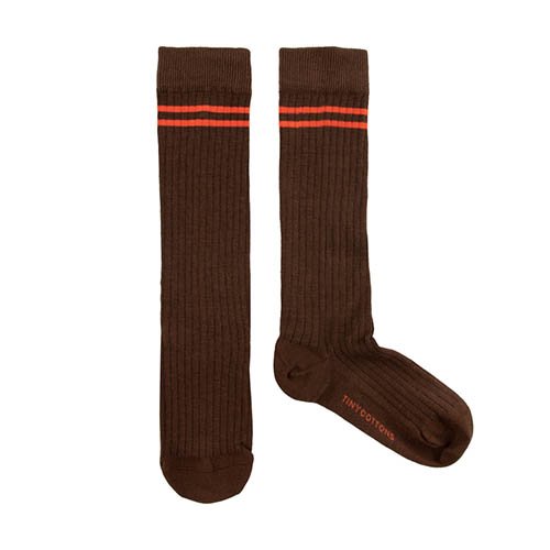 [4y]Stripes High Socks #368 (brown)