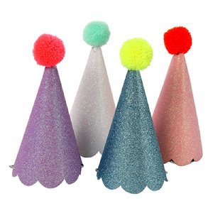 [재입고]Glitter Party Hats With Pom Poms