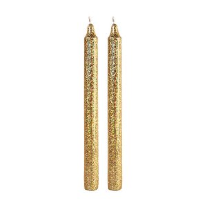 Candle Glitter Gold (set of 2)